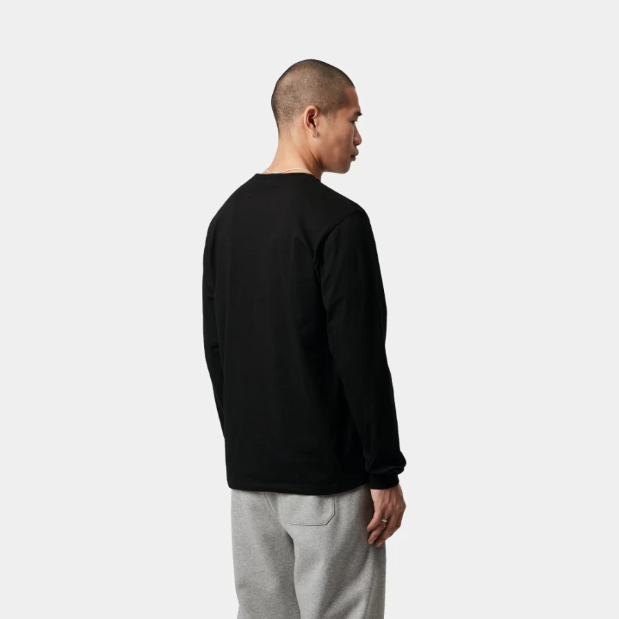 Carhartt WIP Men's Long Sleeve Base T-Shirt - Black & White Essential Crewneck Top