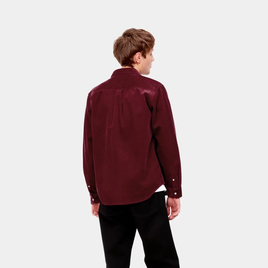 Carhartt WIP Madison Long Sleeve Cord Shirt for Men - Corvina/Black Plaid Flannel Workwear