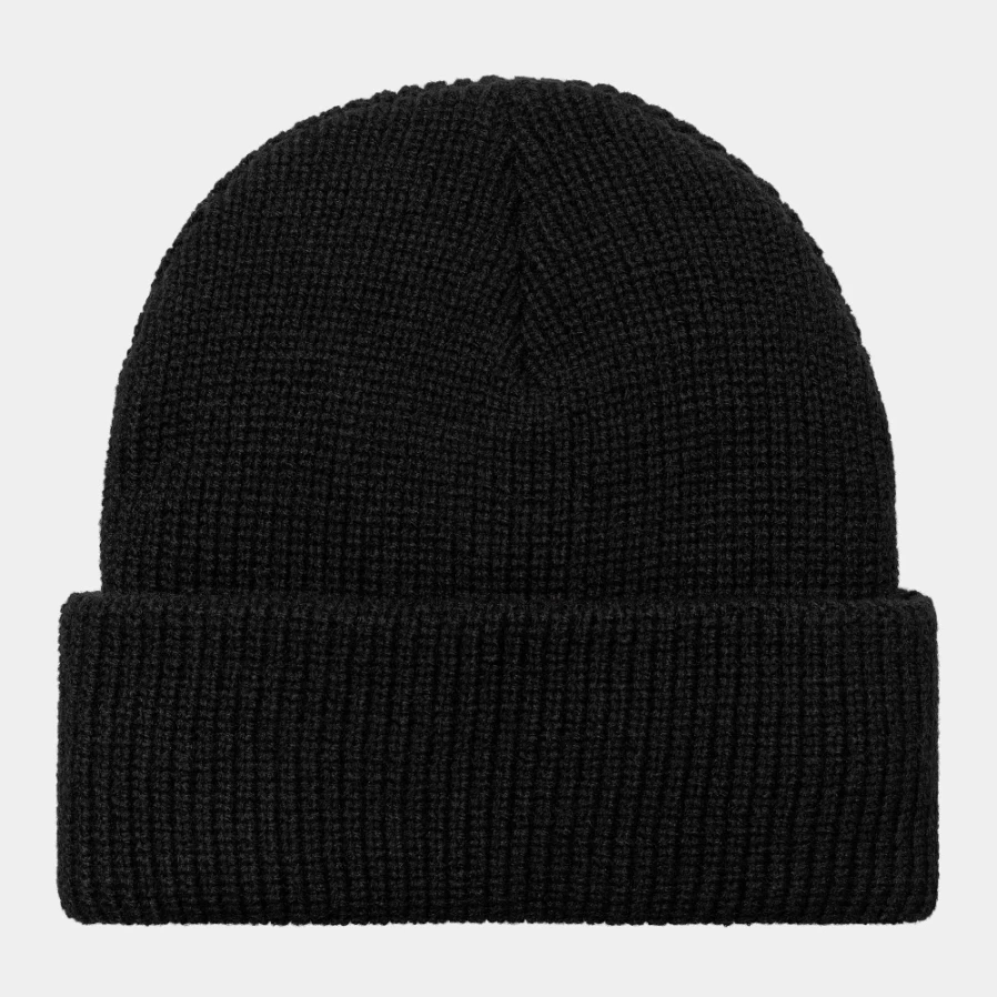 Carhartt WIP Pond Beanie - Black & White Winter Knit Hat for Men & Women