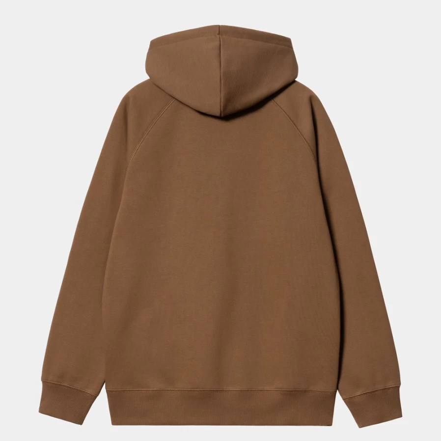 Carhartt WIP Men's Hooded Chase Sweatshirt in Tamarind & Gold Color