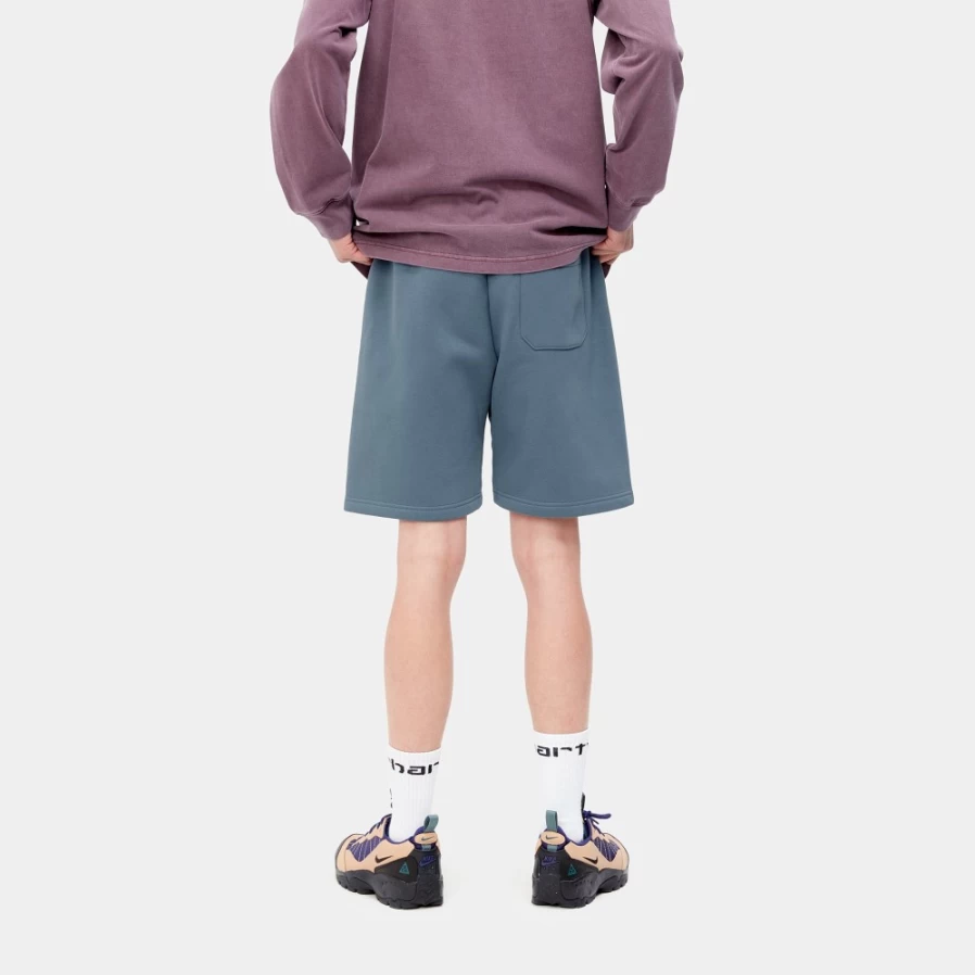 Carhartt WIP Men's Chase Sweat Shorts in Storm Blue & Gold - Comfortable Athletic Shorts for Men