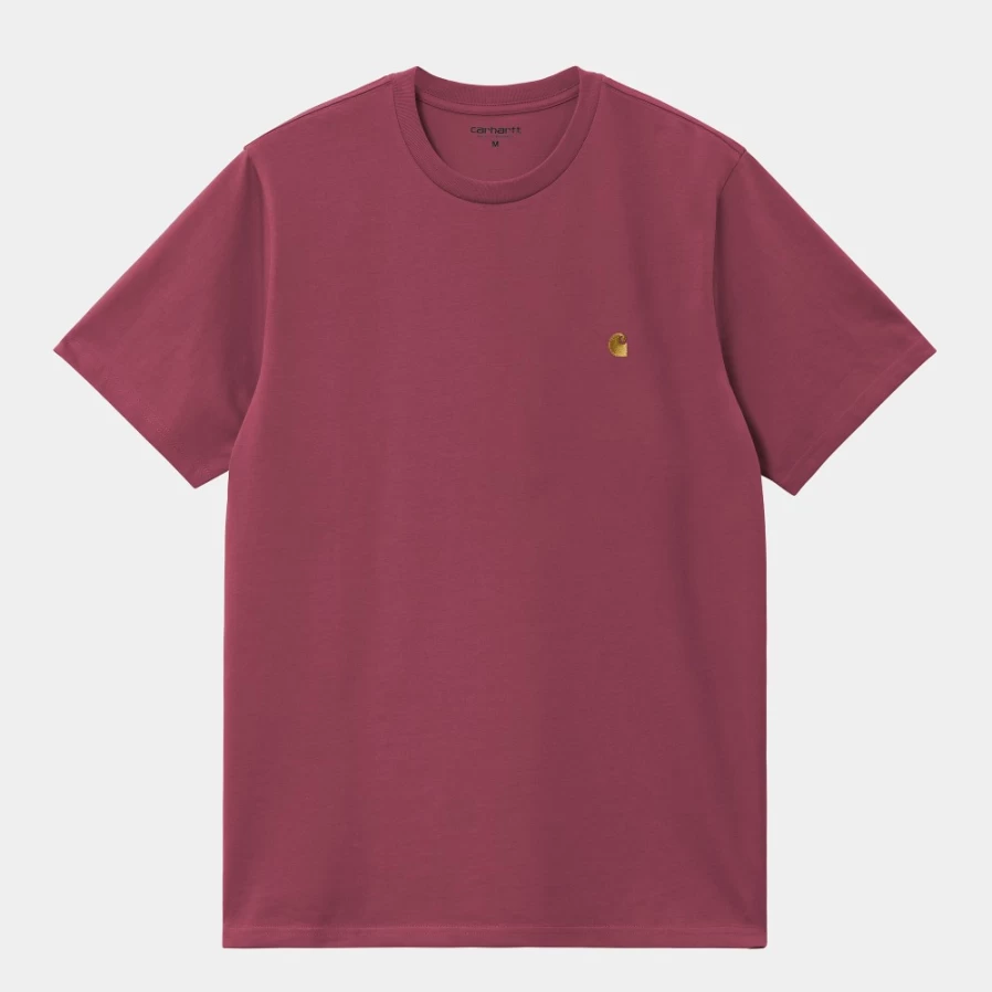 Carhartt WIP Men's S/S Chase T-Shirt in Punch/Gold Color