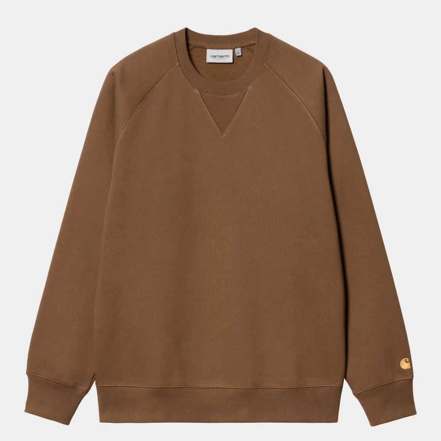 Carhartt WIP Men's Chase Sweatshirt in Tamarind & Gold Color