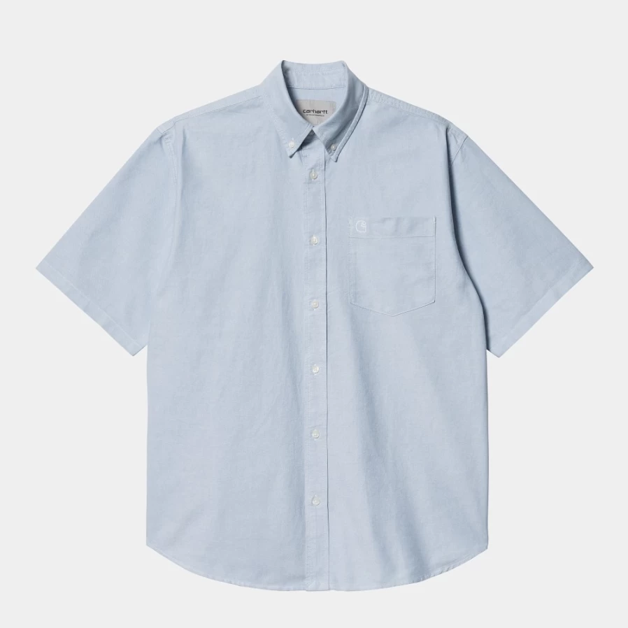 Carhartt WIP Men's Bleach White Braxton Short Sleeve Shirt