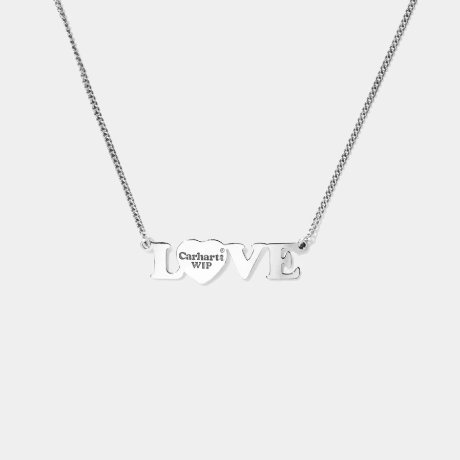 Carhartt WIP Silver Love Pendant Necklace - Sterling Silver Jewelry Gift
