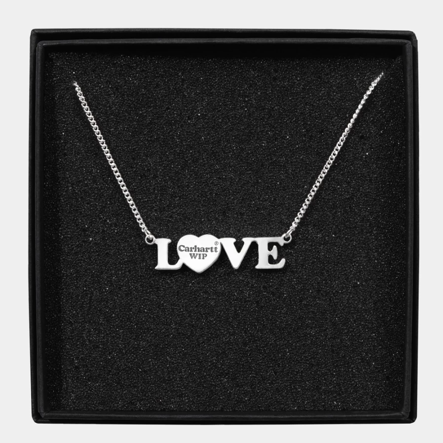 Carhartt WIP Silver Love Pendant Necklace - Sterling Silver Jewelry Gift