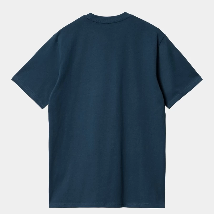 Carhartt WIP Men's Script T-Shirt in Squid/Salt Color - Short Sleeve Casual Tee