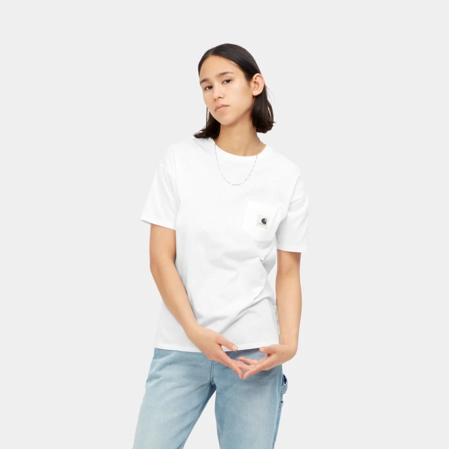 Carhartt WIP Women's White Short Sleeve Pocket T-Shirt