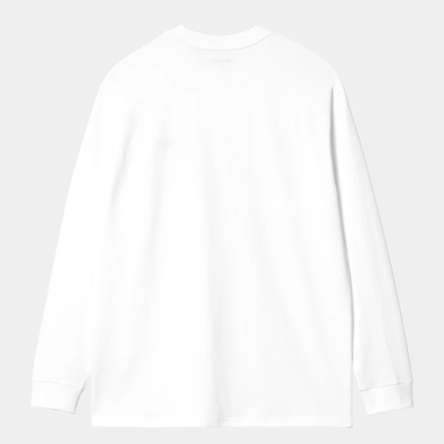 Carhartt WIP Men's Script Embroidery Long Sleeve T-Shirt - White & Black