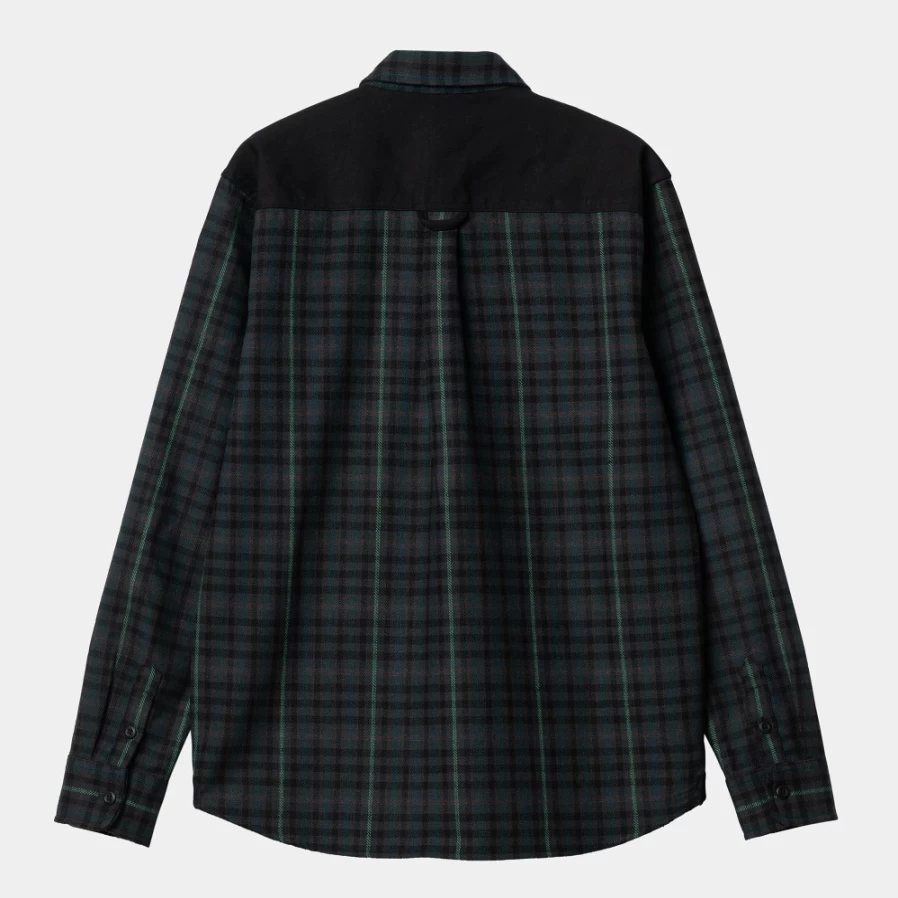 Carhartt WIP Men's Asher Check Long Sleeve Shirt - L/S Asher Plaid Button-Up for Men