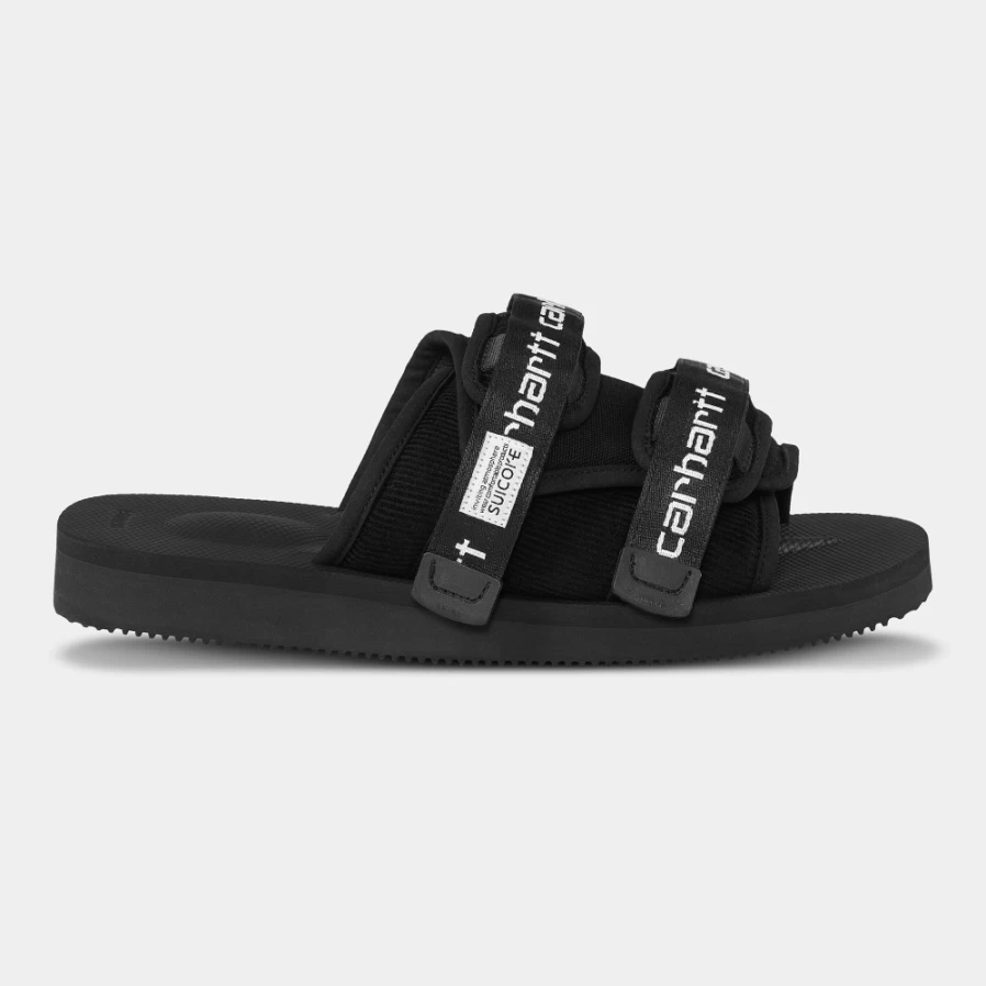 Carhartt WIP Women's Black Moto Sandals Collaboration with Suicoke