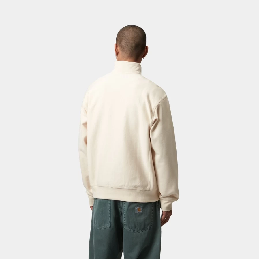 Carhartt WIP Men's Half Zip American Script Sweatshirt in Natural