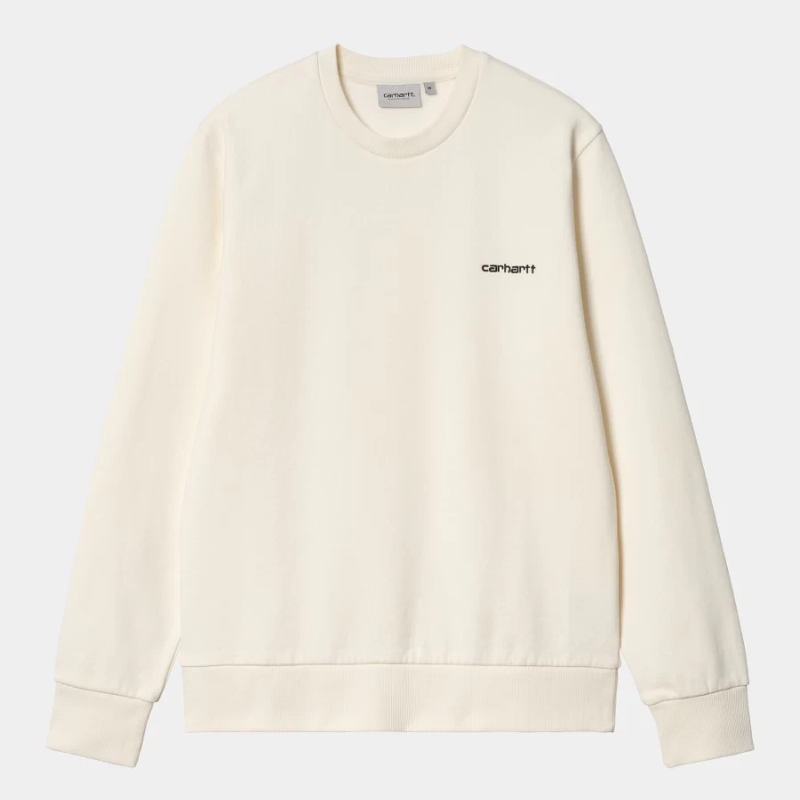 Carhartt WIP Men's Script Embroidery Sweatshirt in Wax & Black Color