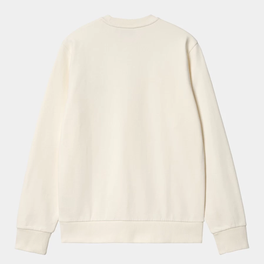 Carhartt WIP Men's Script Embroidery Sweatshirt in Wax & Black Color