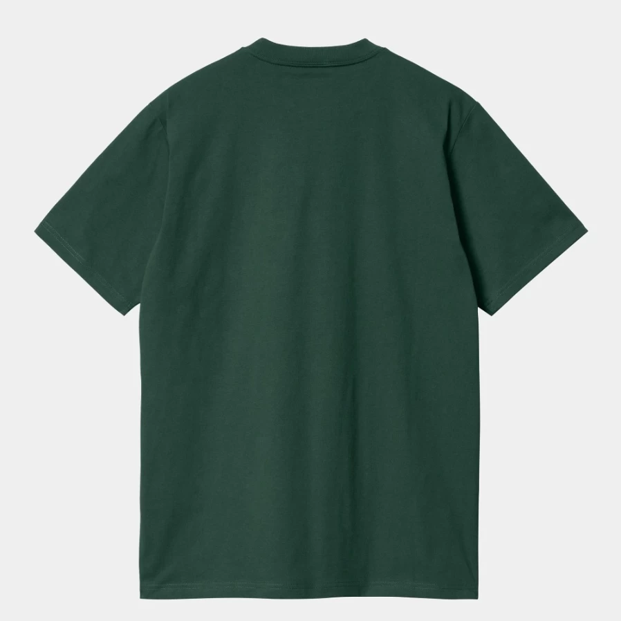 Carhartt WIP Men's S/S University Script T-Shirt in Discovery Green & Gold