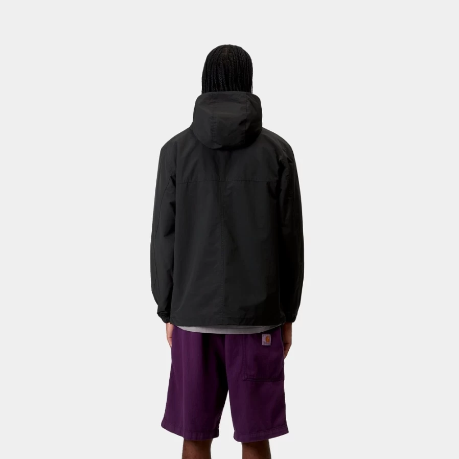 Carhartt WIP Men's Black & White Summer Windbreaker Pullover Jacket