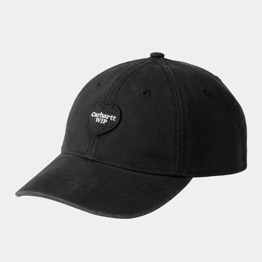 Carhartt WIP Black Heart Patch Cap - Embroidered Adjustable Dad Hat for Men & Women