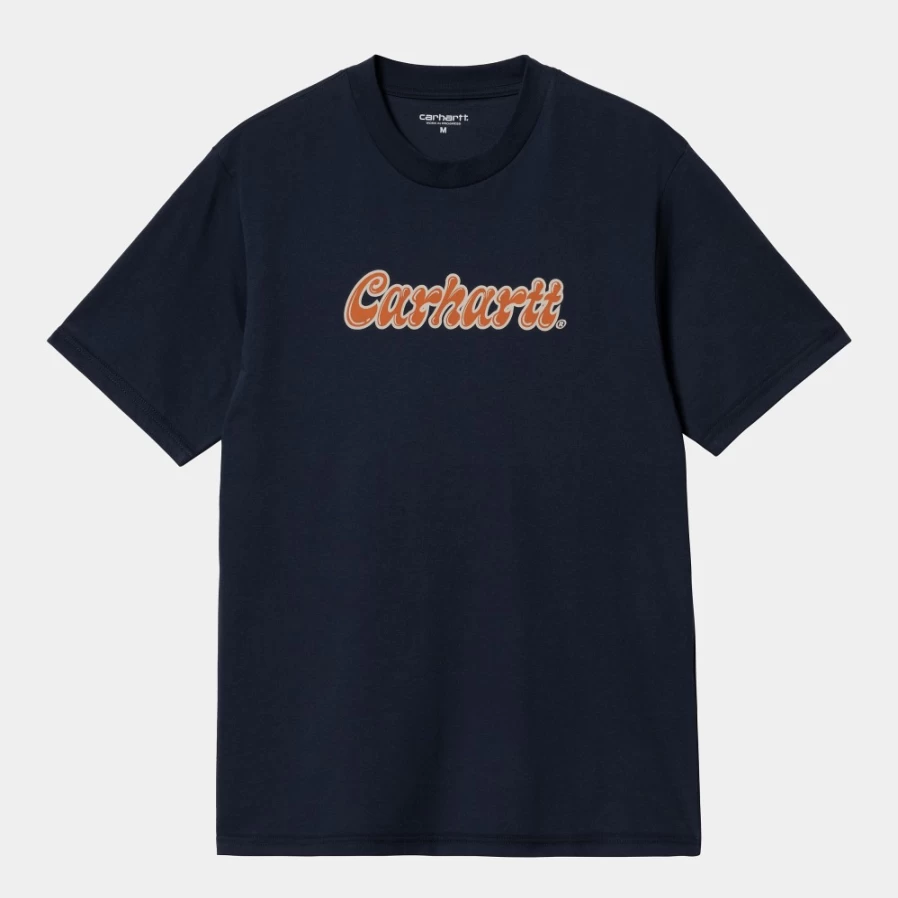 Carhartt WIP Men's Blue Short Sleeve Liquid Script Graphic T-Shirt