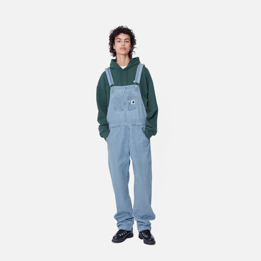 Carhartt WIP Women's Blue Bib Overalls - Straight Fit Denim Overalls for Women
