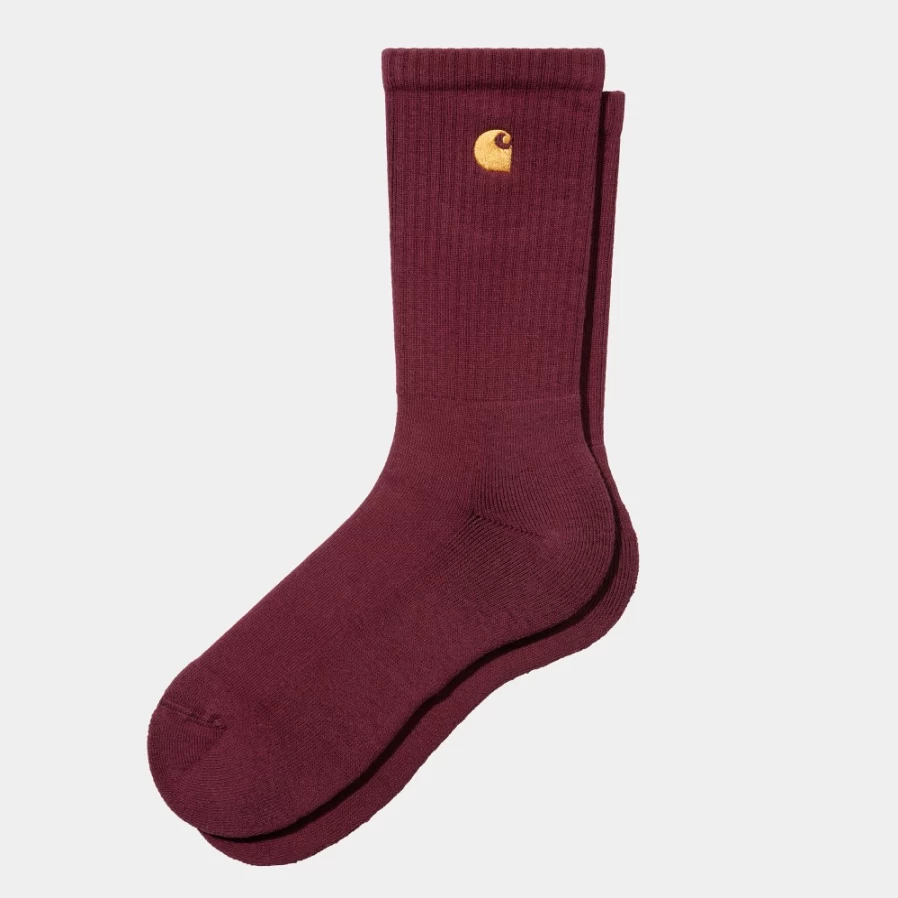 Carhartt WIP Chase Socks - Amarone & Gold Color Athletic Crew Socks for Men & Women