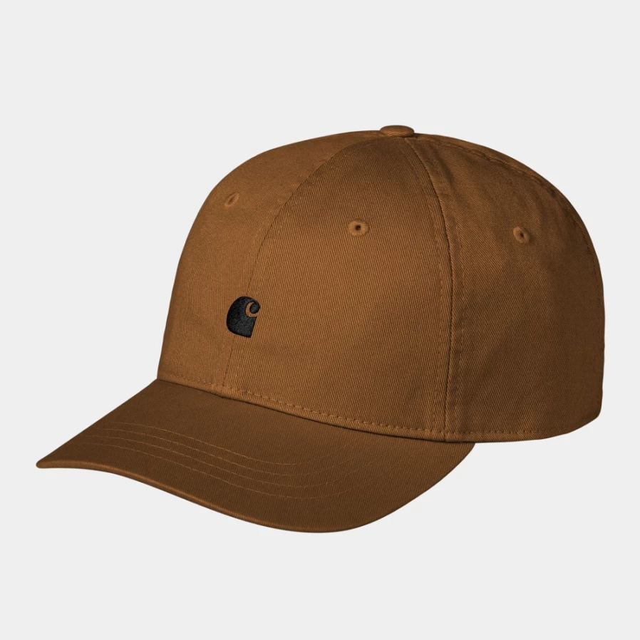 Carhartt WIP Madison Logo Cap - Deep H Brown & Black Adjustable Baseball Hat