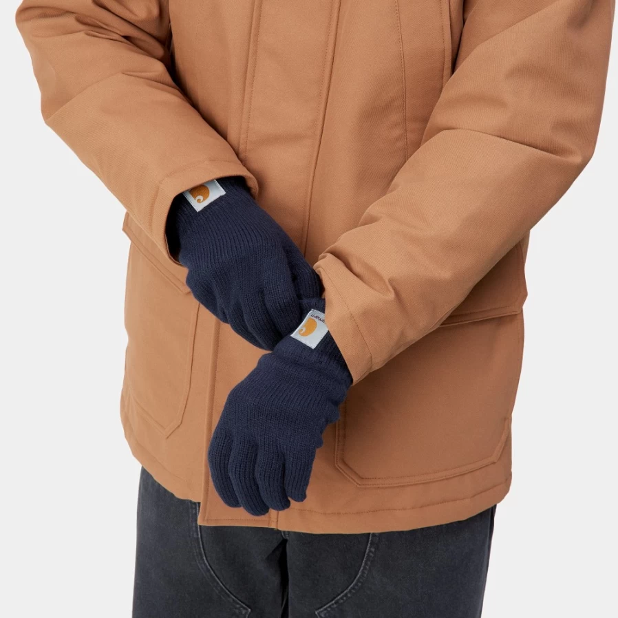 Carhartt WIP Dark Navy Winter Watch Gloves for Men - Durable Cold Weather Hand Protection