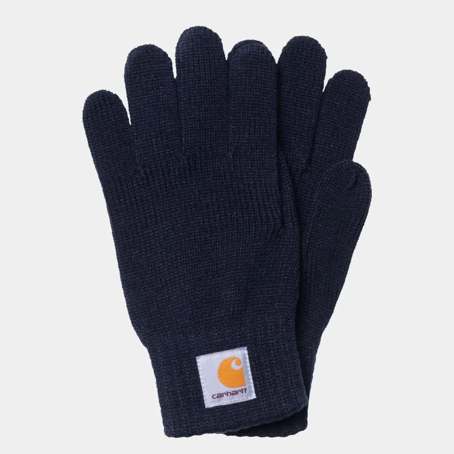 Carhartt WIP Dark Navy Winter Watch Gloves for Men - Durable Cold Weather Hand Protection