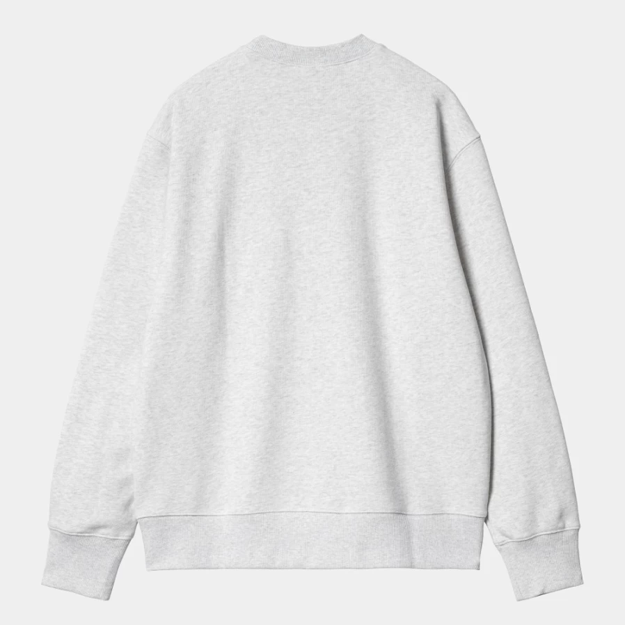 Carhartt WIP Men's Heart Pocket Sweatshirt in Ash Heather - Classic Fit Crewneck Pullover