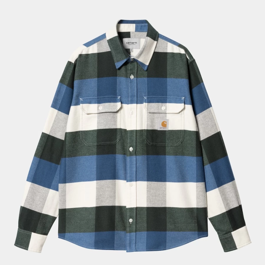 Carhartt WIP Men's Lyman Check Long Sleeve Shirt - L/S Lyman Plaid Button-Up for Men
