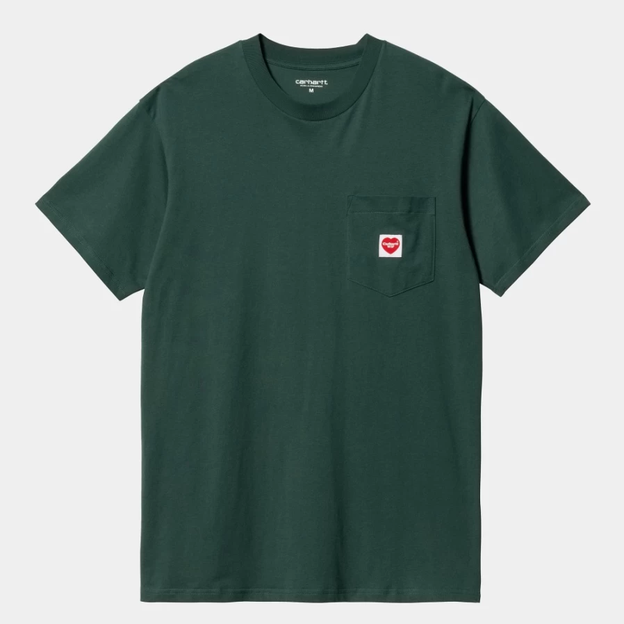 Carhartt WIP Men's Discovery Green Pocket Heart Short Sleeve T-Shirt