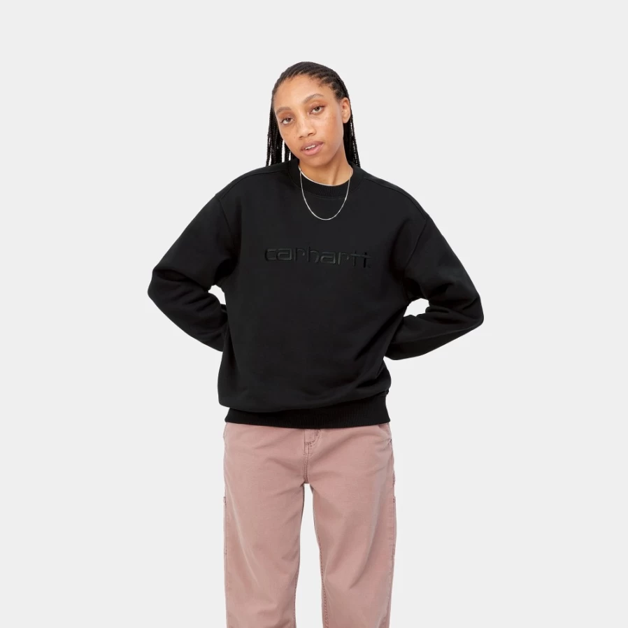 "Carhartt WIP Women's Black Sweatshirt - W' Carhartt Pullover"