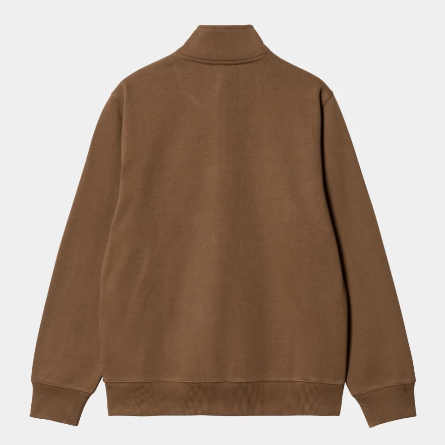 Carhartt WIP Men's Chase Neck Zip Sweatshirt in Tamarind & Gold Color