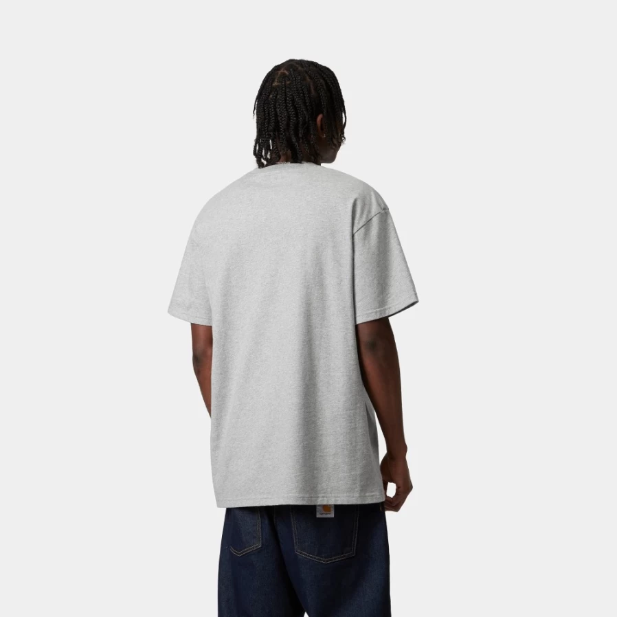 Carhartt WIP Men's S/S Chase T-Shirt in Grey Heather & Gold