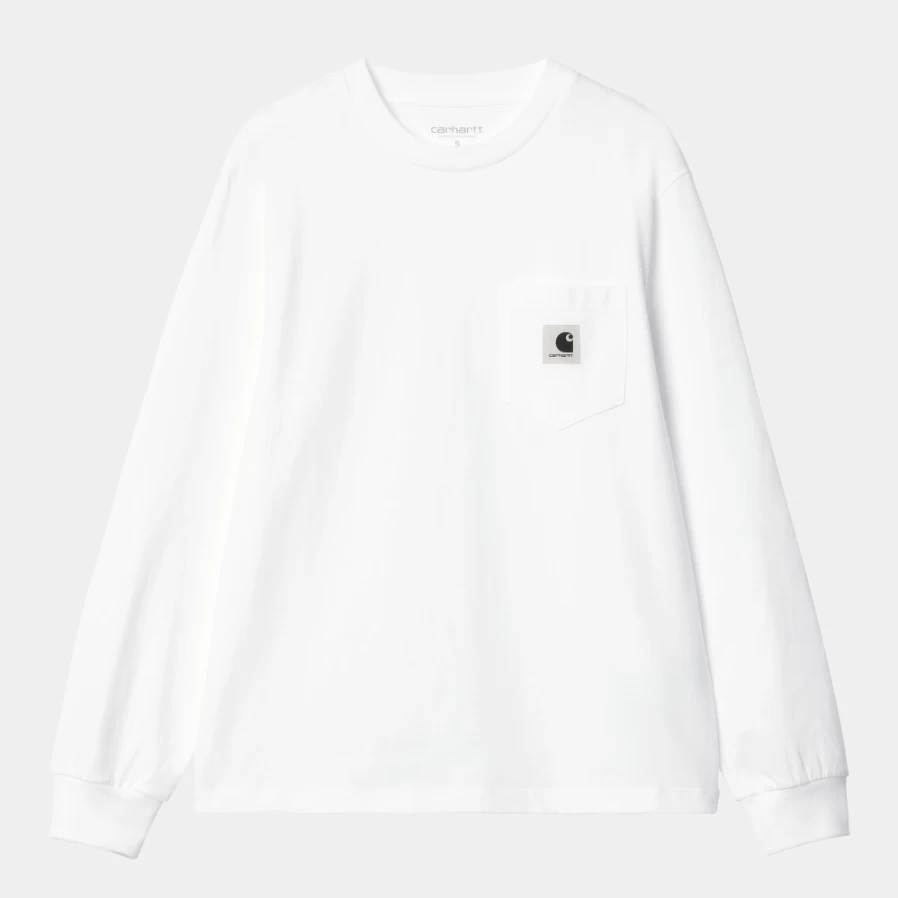 Carhartt WIP Women's White Long Sleeve Pocket T-Shirt
