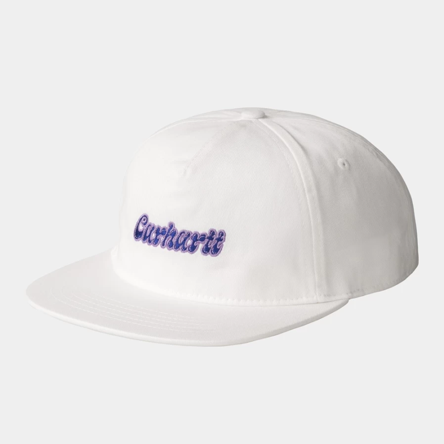 Carhartt WIP Liquid Script Cap - White Washed Cotton Adjustable Dad Hat