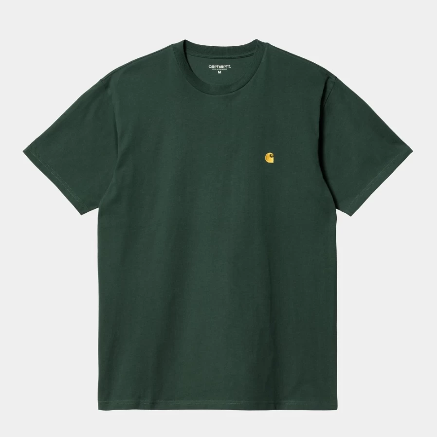 Carhartt WIP Men's S/S Chase T-Shirt in Discovery Green & Gold