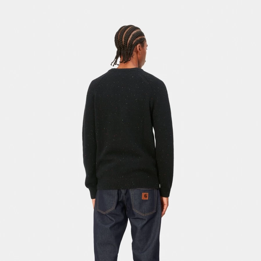 Carhartt WIP Men's Anglistic Sweater in Speckled Black