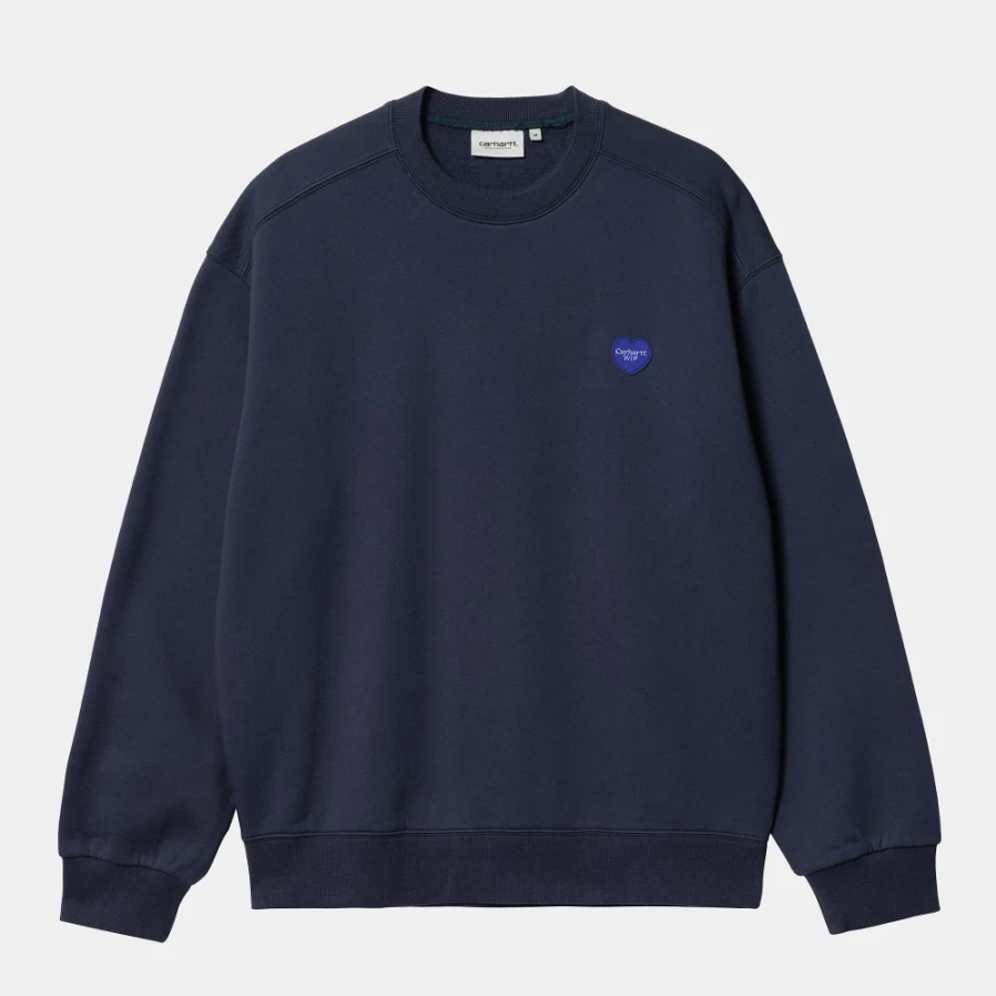 Carhartt WIP Men's Blue Heart Patch Sweat Top