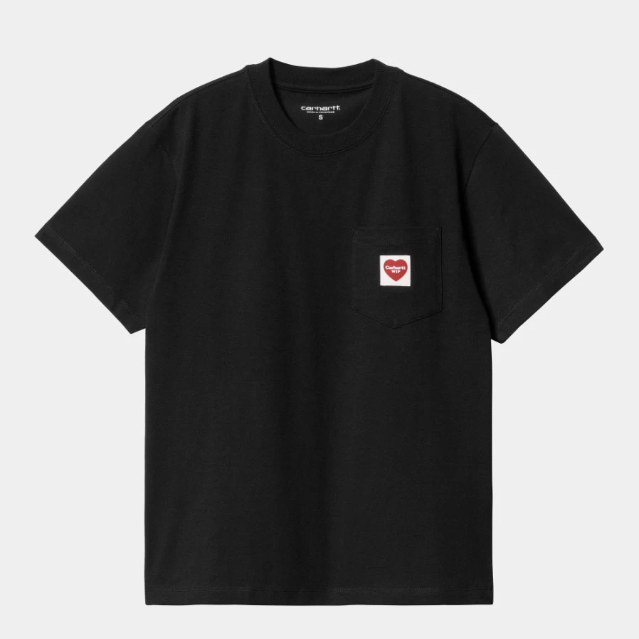 Carhartt WIP Women's Black Pocket Heart Short Sleeve T-Shirt