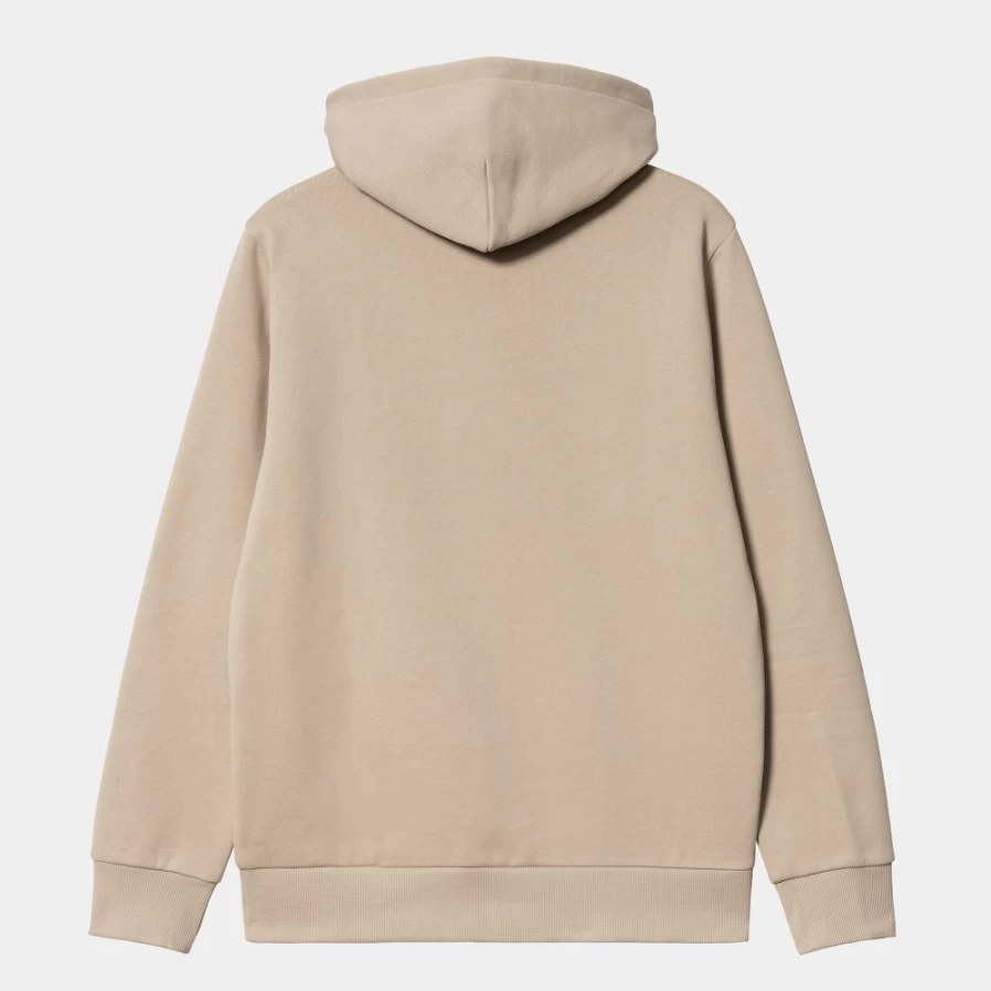 Carhartt WIP Men's Hooded Script Embroidery Sweatshirt in Wall/Black