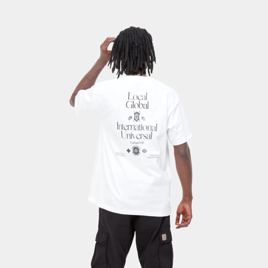 Carhartt WIP Men's Short Sleeve Pocket T-Shirt - White & Black Casual Crewneck Tee