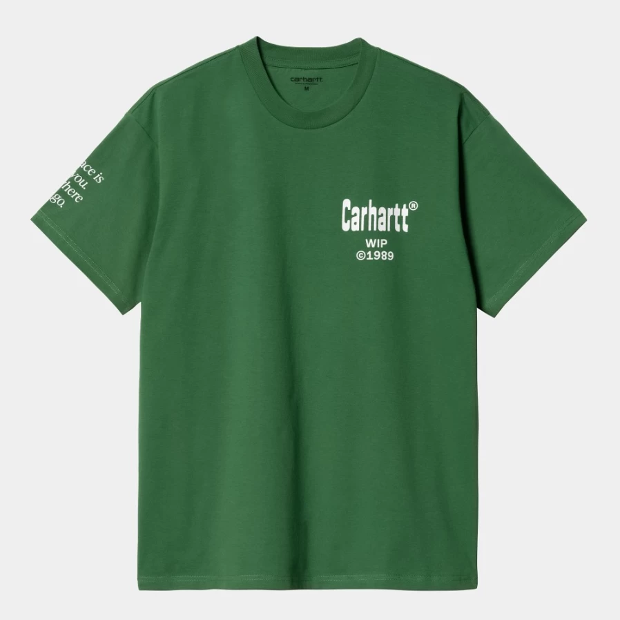 Carhartt WIP Men's S/S Home T-Shirt in Aspen Green & White