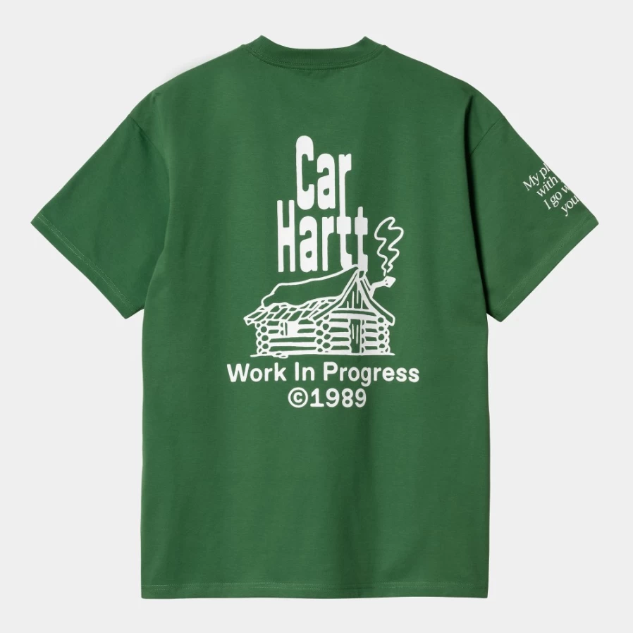 Carhartt WIP Men's S/S Home T-Shirt in Aspen Green & White
