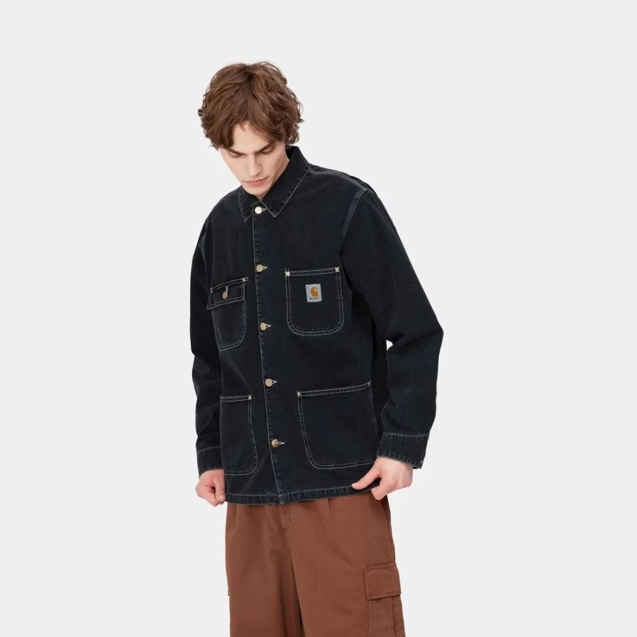 Carhartt WIP Men's OG Chore Coat in Black - Durable Workwear Jacket