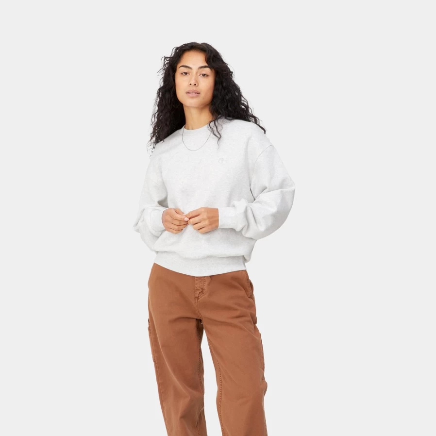 Carhartt WIP Women's Casey Sweatshirt in Ash Heather / Silver - Comfortable & Stylish Pullover