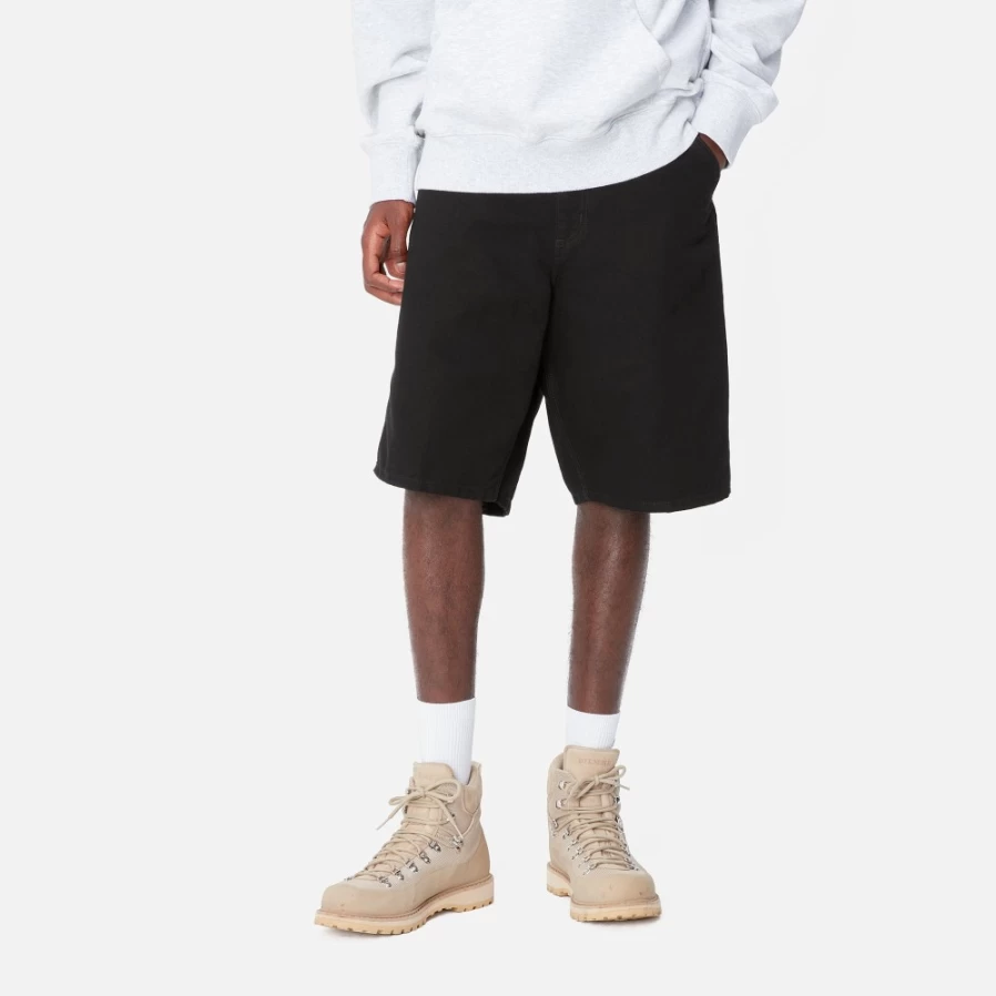 Carhartt WIP Men's Black Single Knee Shorts - Durable Workwear Shorts