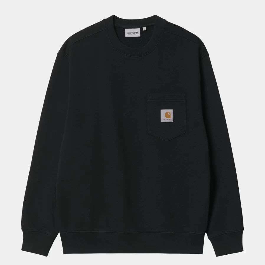 Carhartt WIP Men's Black Pocket Sweatshirt - Essential Hooded Pullover for Everyday Wear