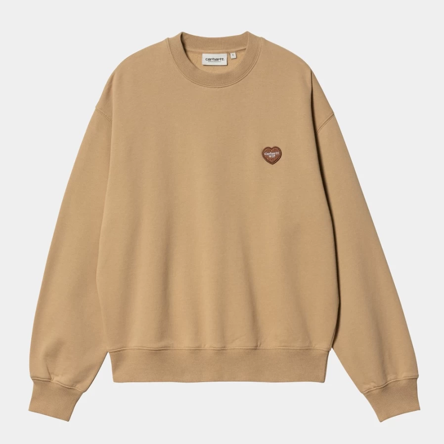 Carhartt WIP Women's Heart Patch Sweatshirt in Dusty H Brown