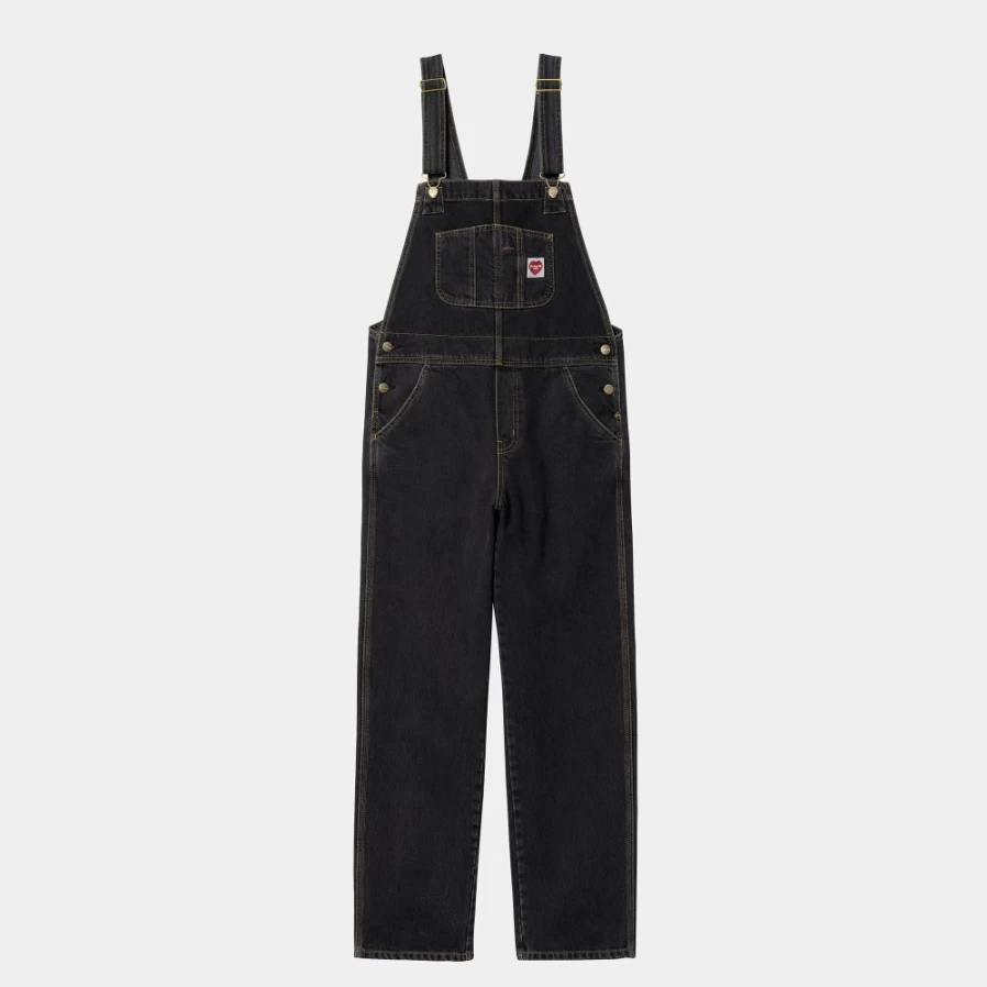 Carhartt WIP Women's Nash Overall Straight in Black - Durable Denim Overalls for Women