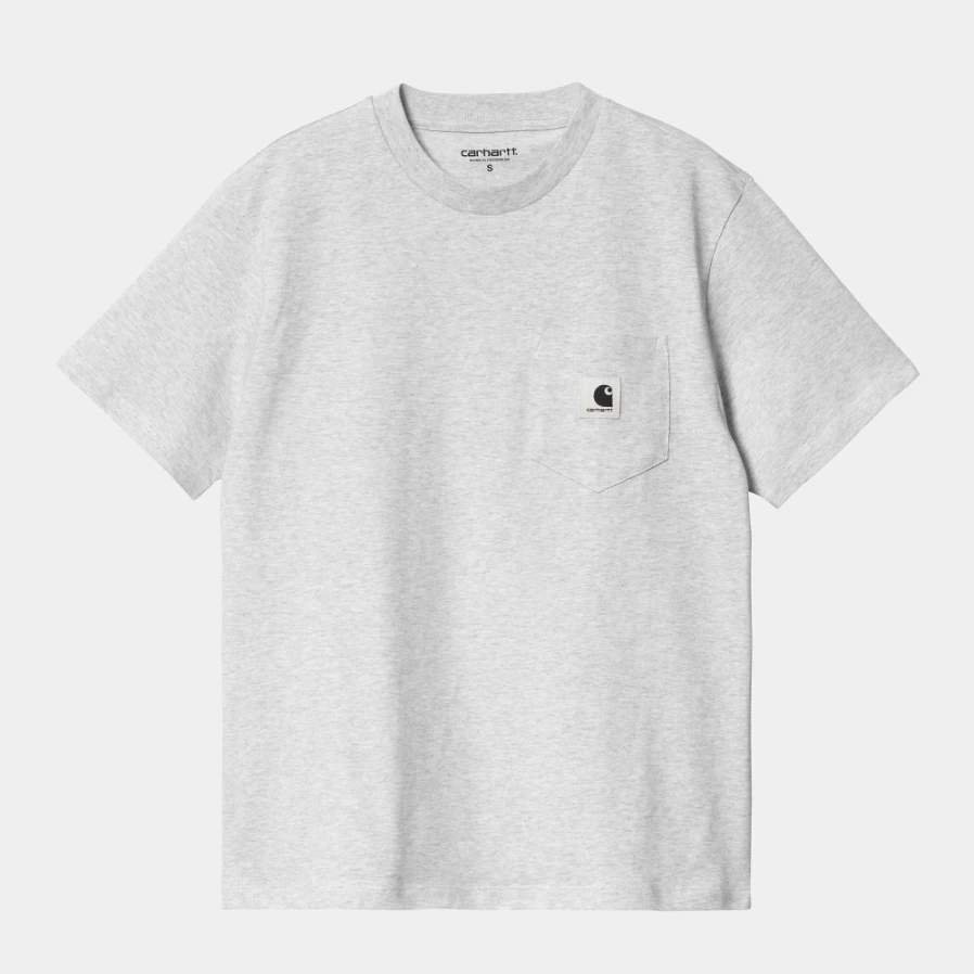 Carhartt WIP Women's Ash Heather Pocket T-Shirt Short Sleeve Casual Top